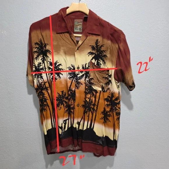 Pineapple Connection SS Button up Hawaiian Shirt Men's Size S Hawaiian Sunset - Picture 7 of 7